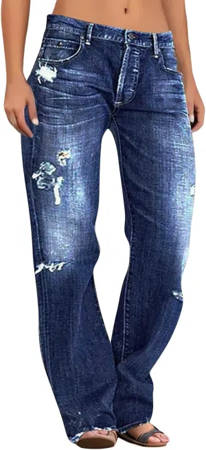 Women's Baggy Jeans Y2k Baggy Loose Boyfriend Trouser Jeans High Waisted Stretch Casual Fashion y2k Denim Pants