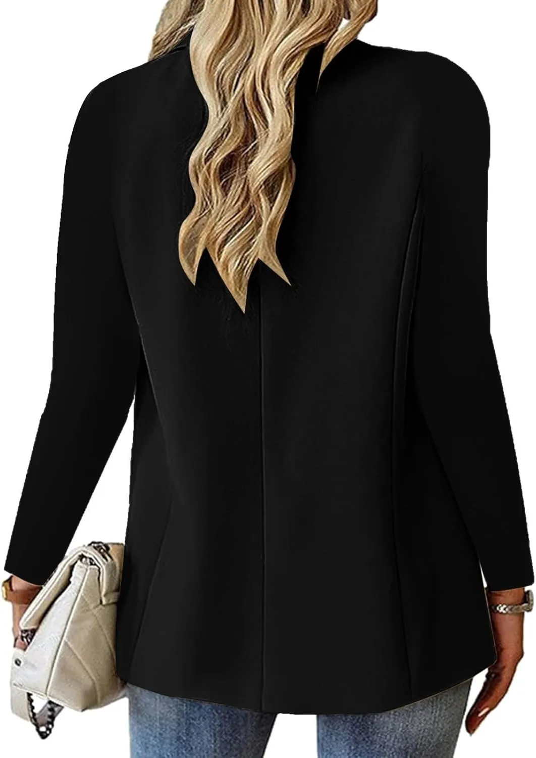 Women's Blazer Open Front Casual Bussiness Blazers Notch Collar Long Sleeve Lapel Jacket Work Office Suit Jackets
