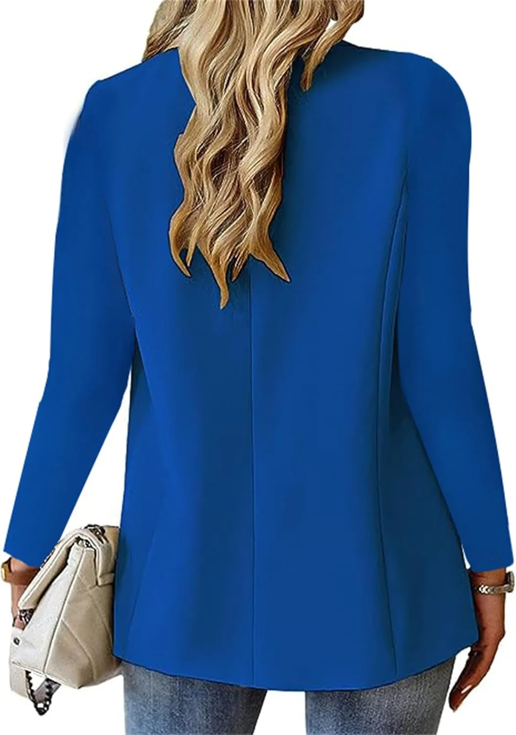 Women's Blazer Open Front Casual Bussiness Blazers Notch Collar Long Sleeve Lapel Jacket Work Office Suit Jackets