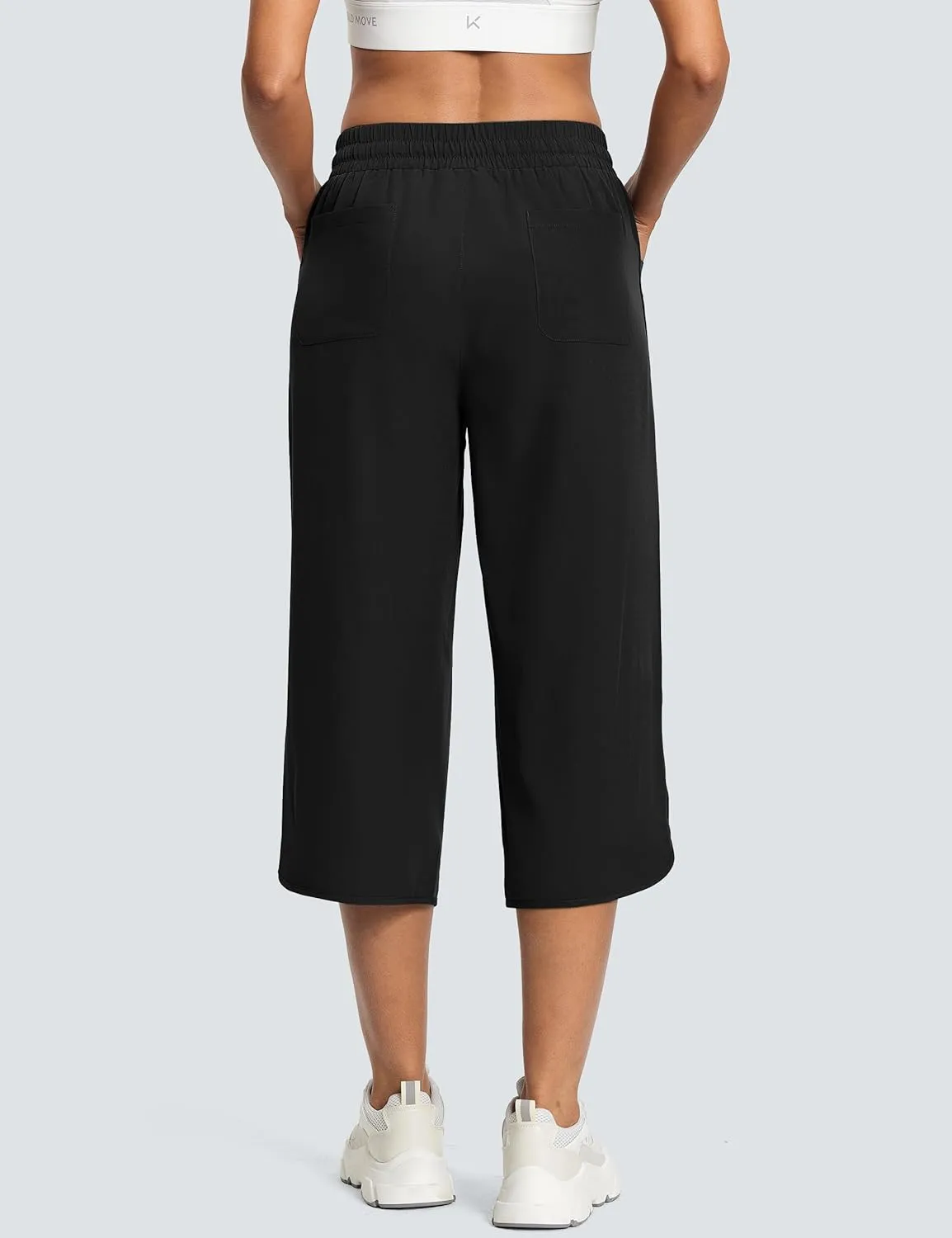 Women's Capri Pants Wide Leg Plus Size Lightweight Quick Dry Casual Summer Pants Sweatpants Hiking Walking