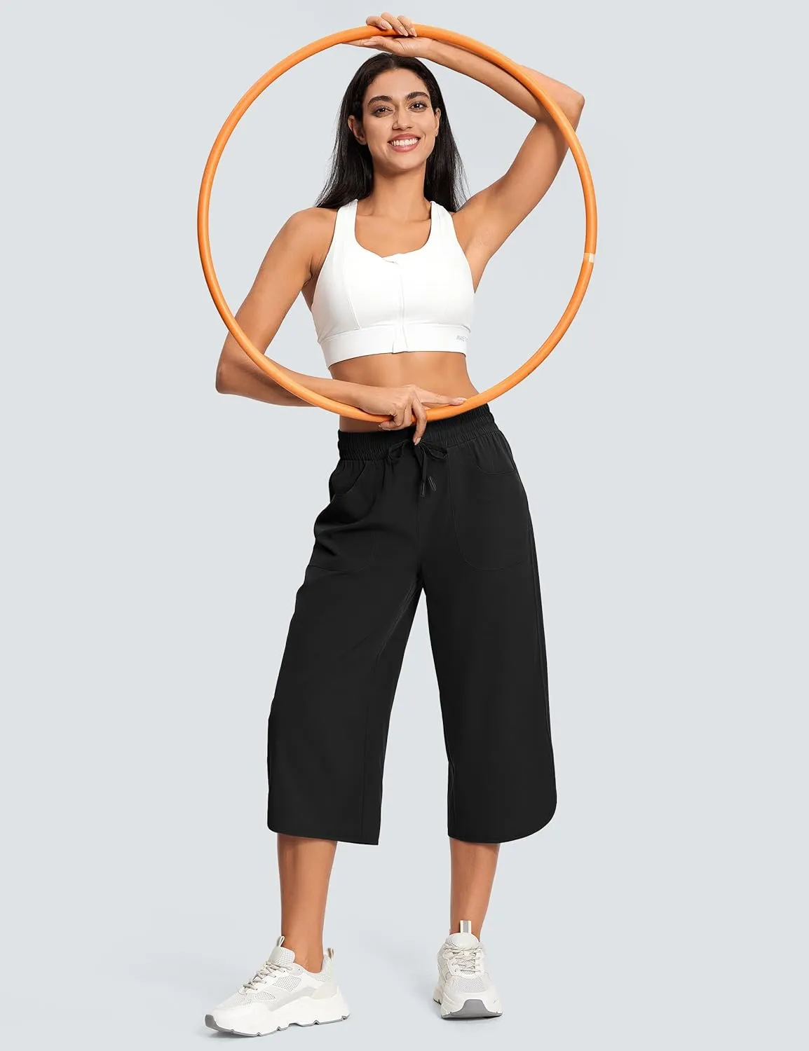 Women's Capri Pants Wide Leg Plus Size Lightweight Quick Dry Casual Summer Pants Sweatpants Hiking Walking