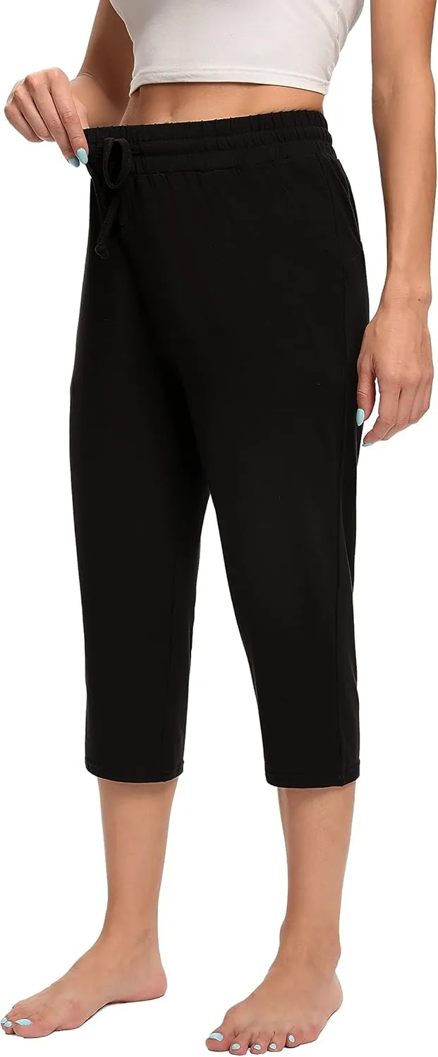 Women's Capri Yoga Pants Quick Dry High Waisted Hiking Lightweight Pants Drawstring Outdoor Pants for Women