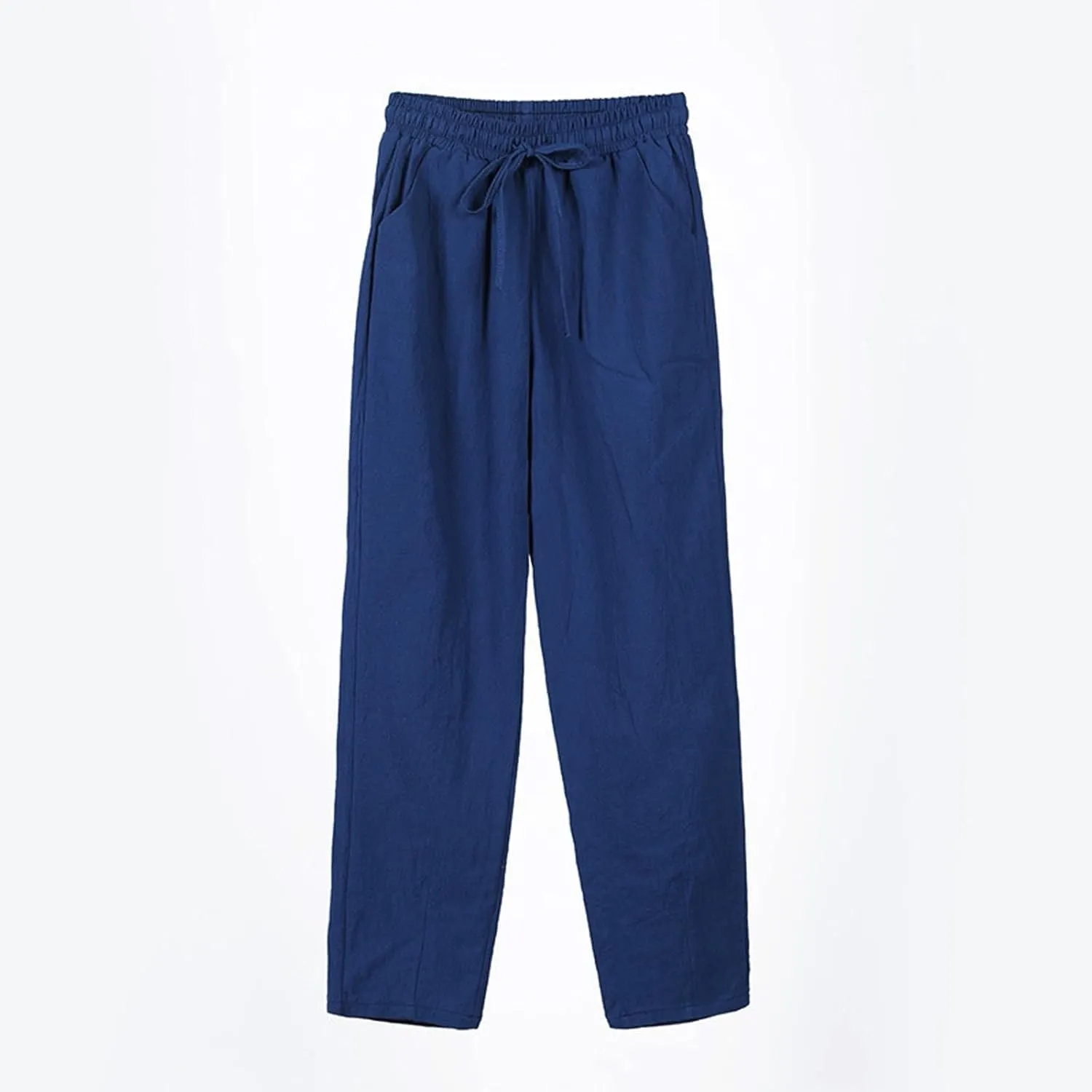 Womens Casual Cotton Linen Pants 2025 Summer High Waist Wide Leg Trousers Relax Fit Comfy Beach Pants with Pockets