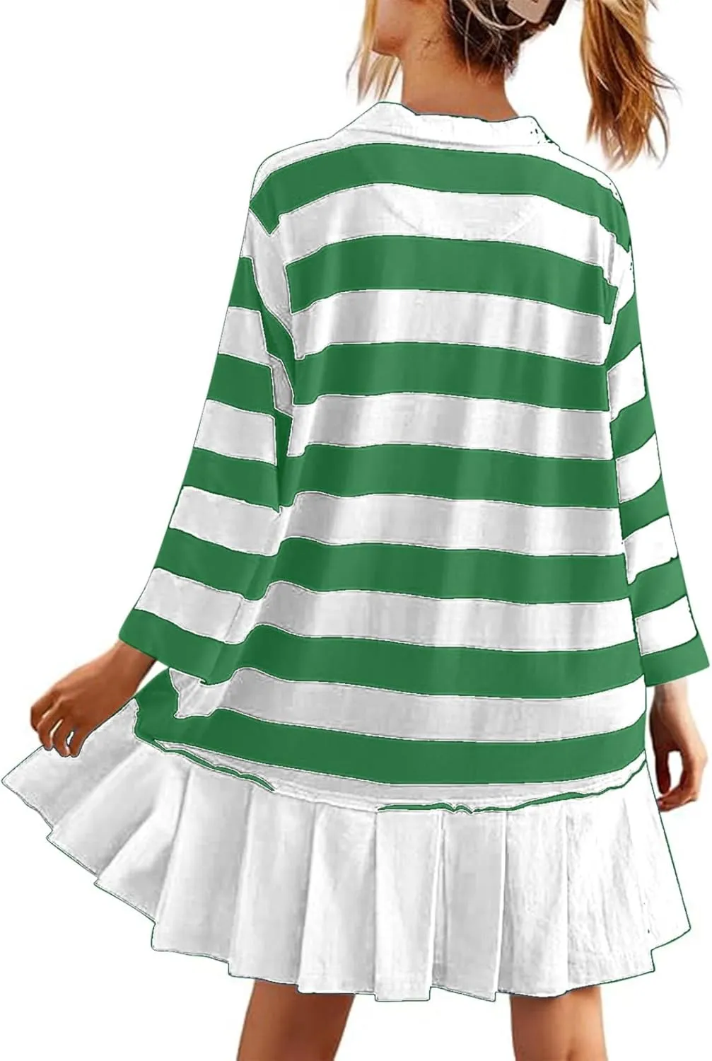 Womens Oversize Fall Sweatshirt Dresses Long Sleeve Lapel mini Dresses Ruched Loose Fitting Pleated Shirt Dresses
