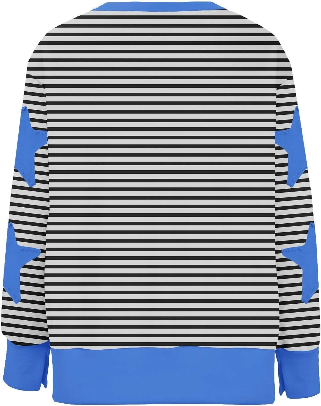 Womens Oversized Sweatshirts Y2k Star Striped Long Sleeve Crewneck Pullover Side Slit Sweatshirt for Teen Girls
