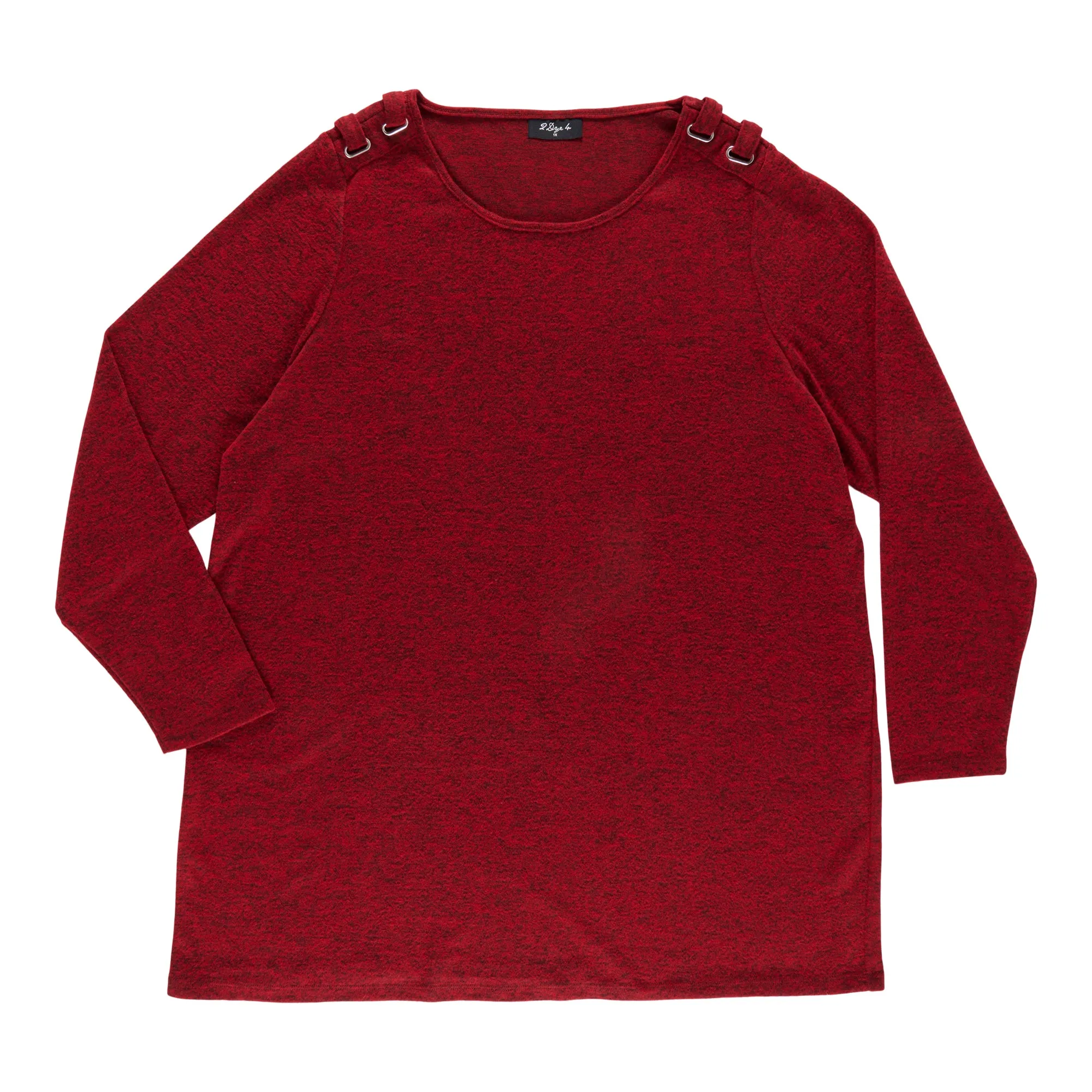 Women's Plus Round Neck Shoulder Detail Blouse