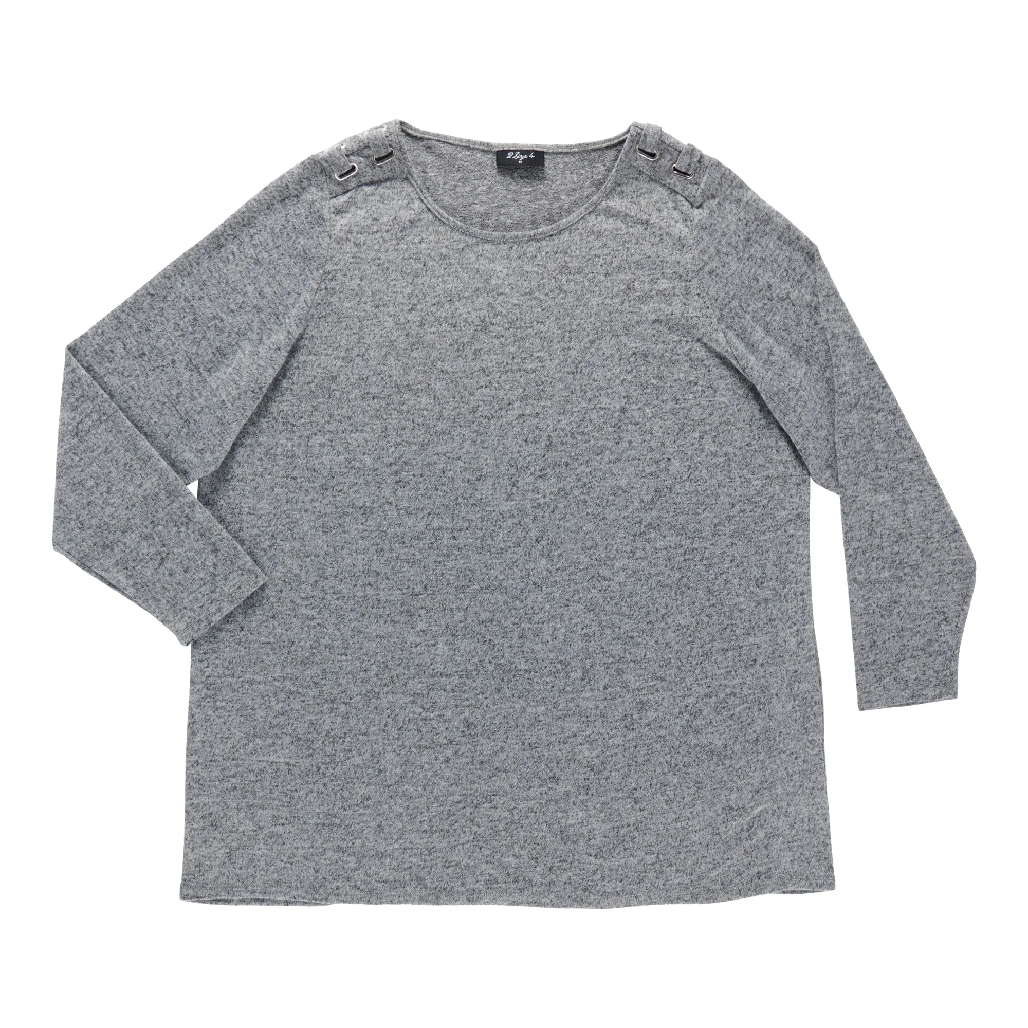 Women's Plus Round Neck Shoulder Detail Blouse
