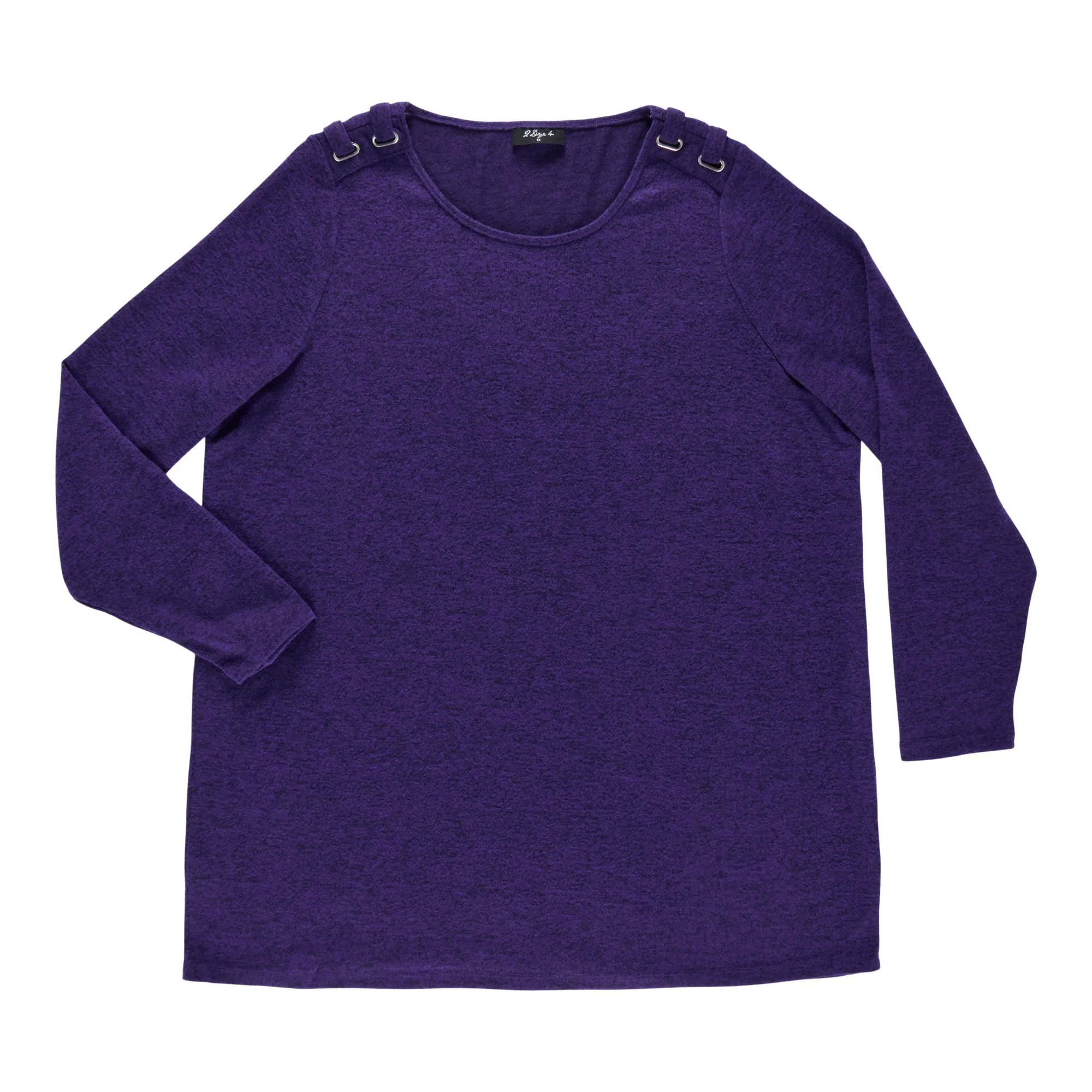 Women's Plus Round Neck Shoulder Detail Blouse