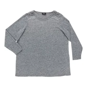 Women's Plus Round Neck Shoulder Detail Blouse