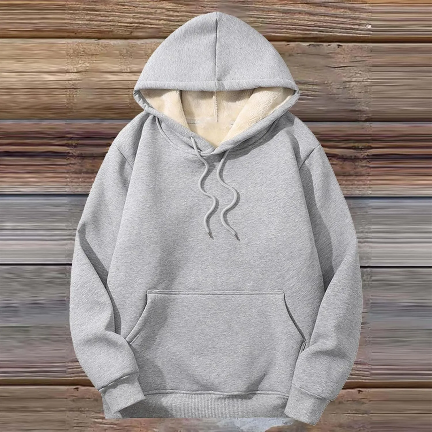 Womens Plus Size Sherpa Lined Hoodies Winter Warm Fleece Hooded Sweatshirt Casual Thermal Tops with Pocket