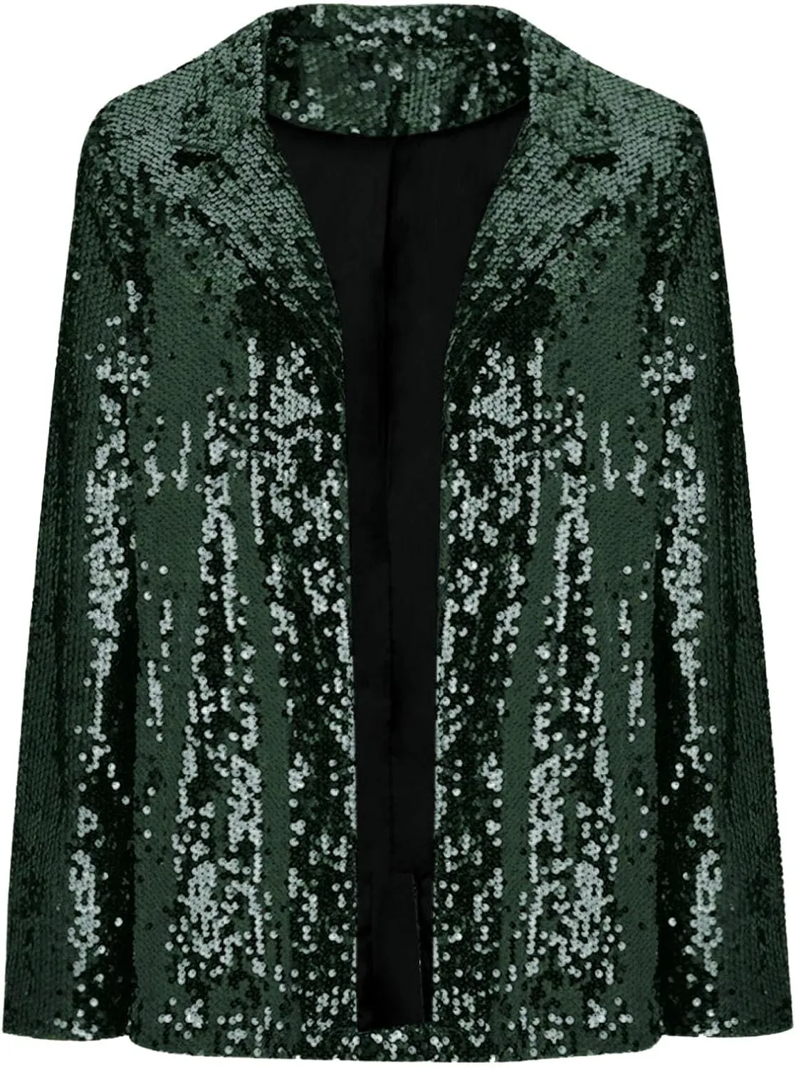 Women's Sequin Blazer Jacket Lightweight Casual Long Sleeves Cardigan Coat Evening Glitter Sparkle Sequins Shiny Outfit