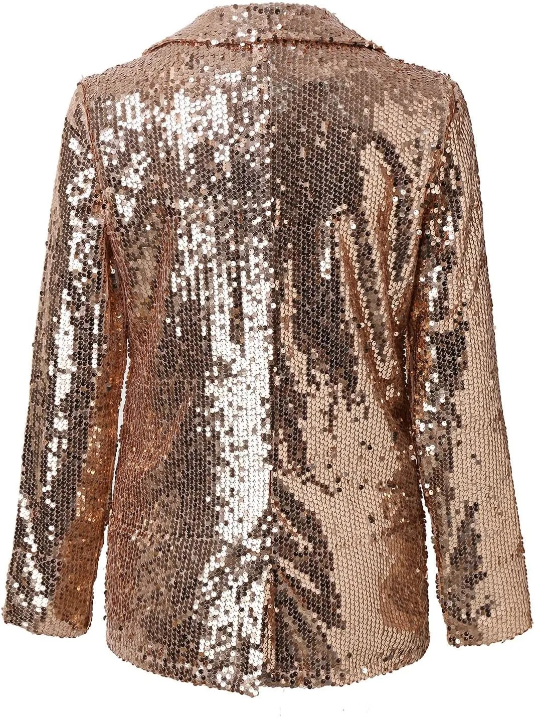 Women's Sequin Blazer Jacket Lightweight Casual Long Sleeves Cardigan Coat Evening Glitter Sparkle Sequins Shiny Outfit