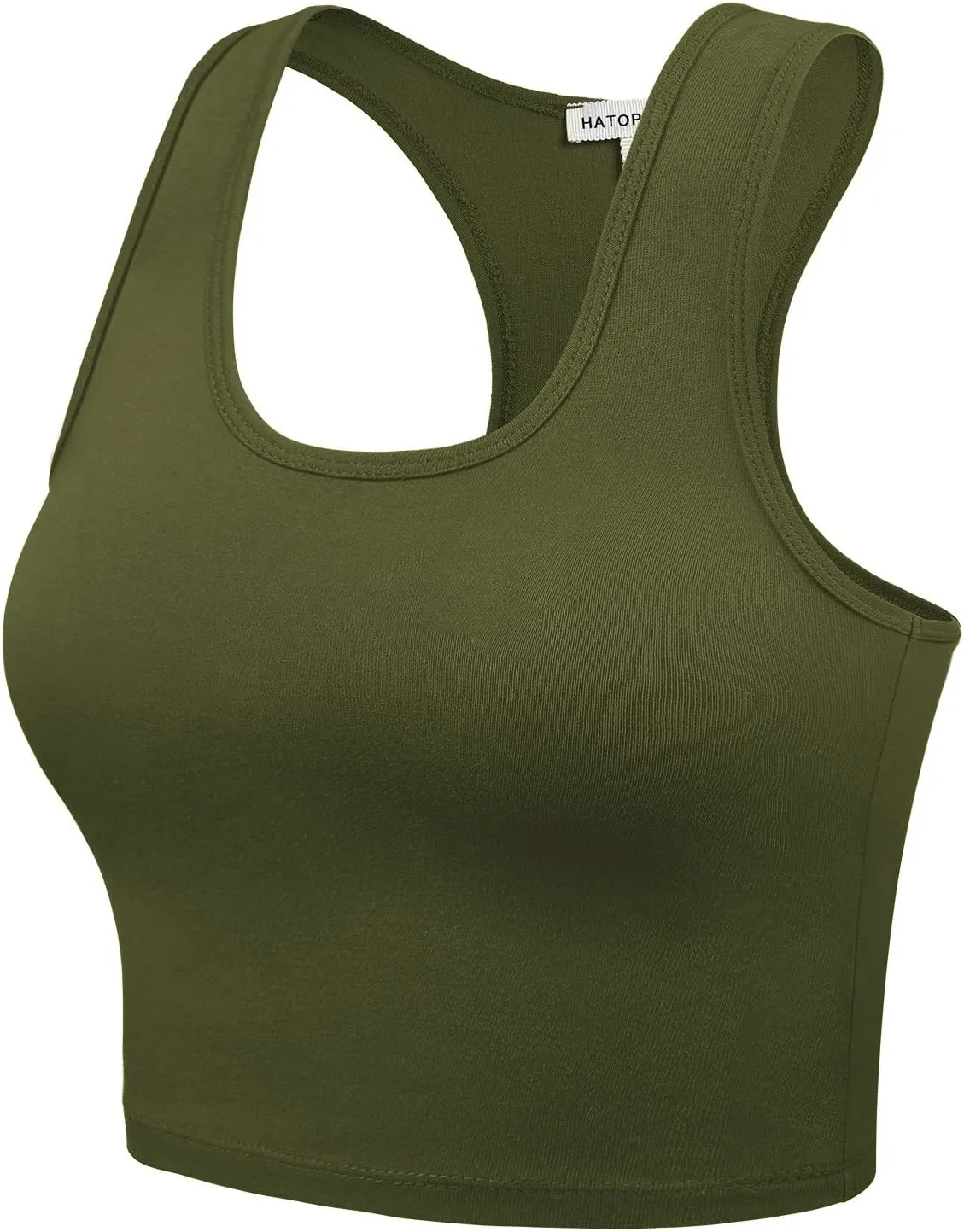 Women's Sleeveless Racerback Crop Camisole Tank Tops Cotton Basic Shirts
