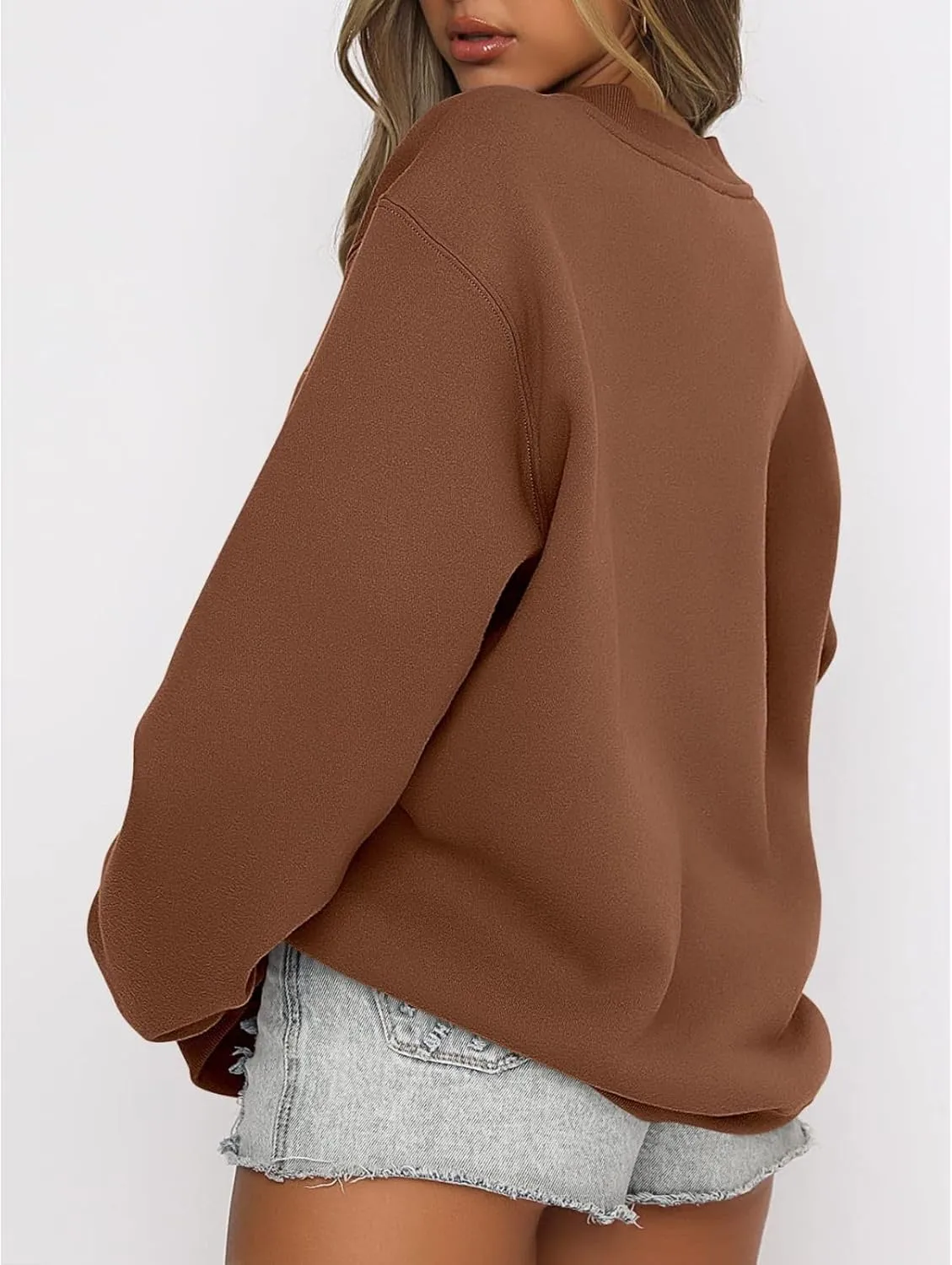 Women's Sweatshirts Hoodies Crewneck Oversized Fleece Pullover Sweaters Cute Top Y2K Teen Girls Preppy Clothes 2024