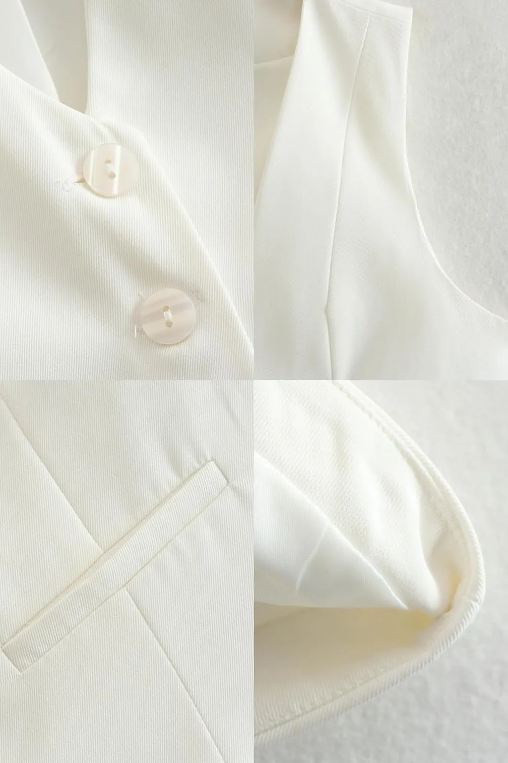 Women's Vest V Neck Sleeveless Button Down Blazer Jacket Waistcoat Casual Slim Fit Dressy Tank Tops