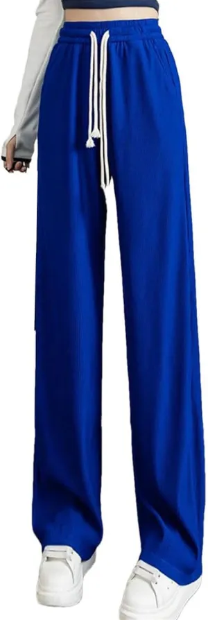 Women's Wide Leg Pants High Waist Loose Pants Korean Straight Long Trousers