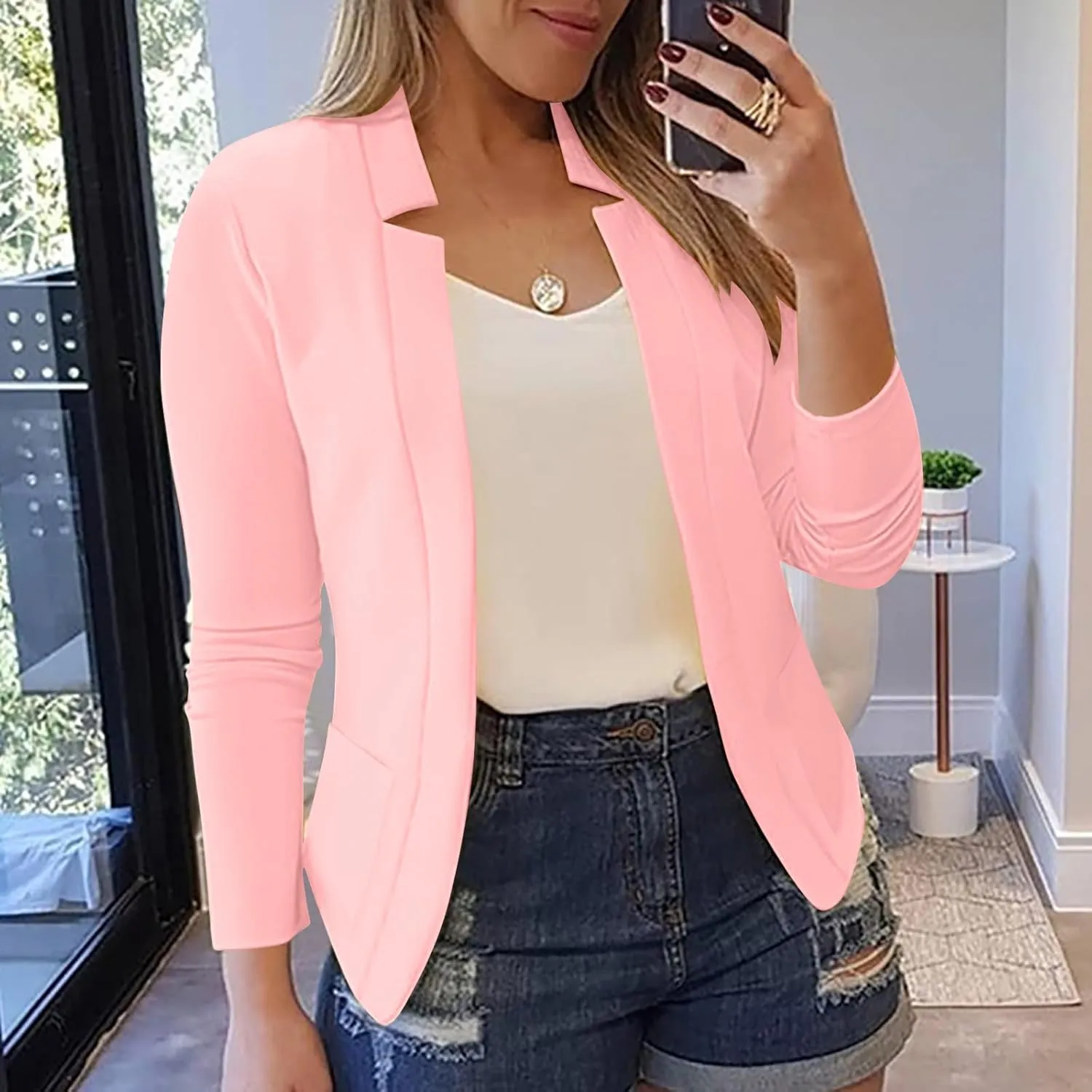 Women's Work Office Blazer Fall Fashion Business Casual Long Sleeve Petite Blazer Dressy Suit Jackets Trendy Outfits