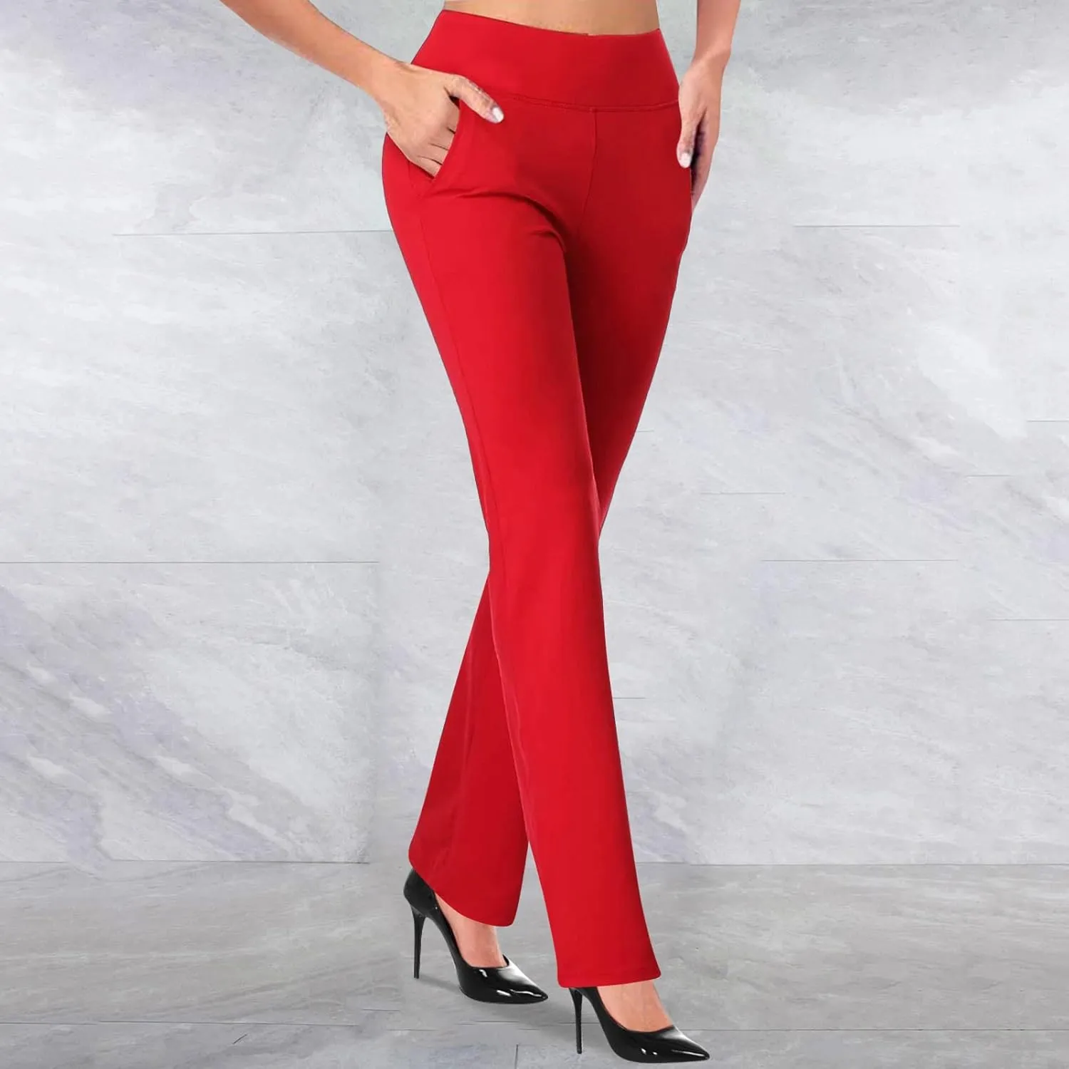 Work Pants for Women 2024 High Waist Stretch Soft Comfy Workout Yoga Pants Fashion Casual Business Trousers