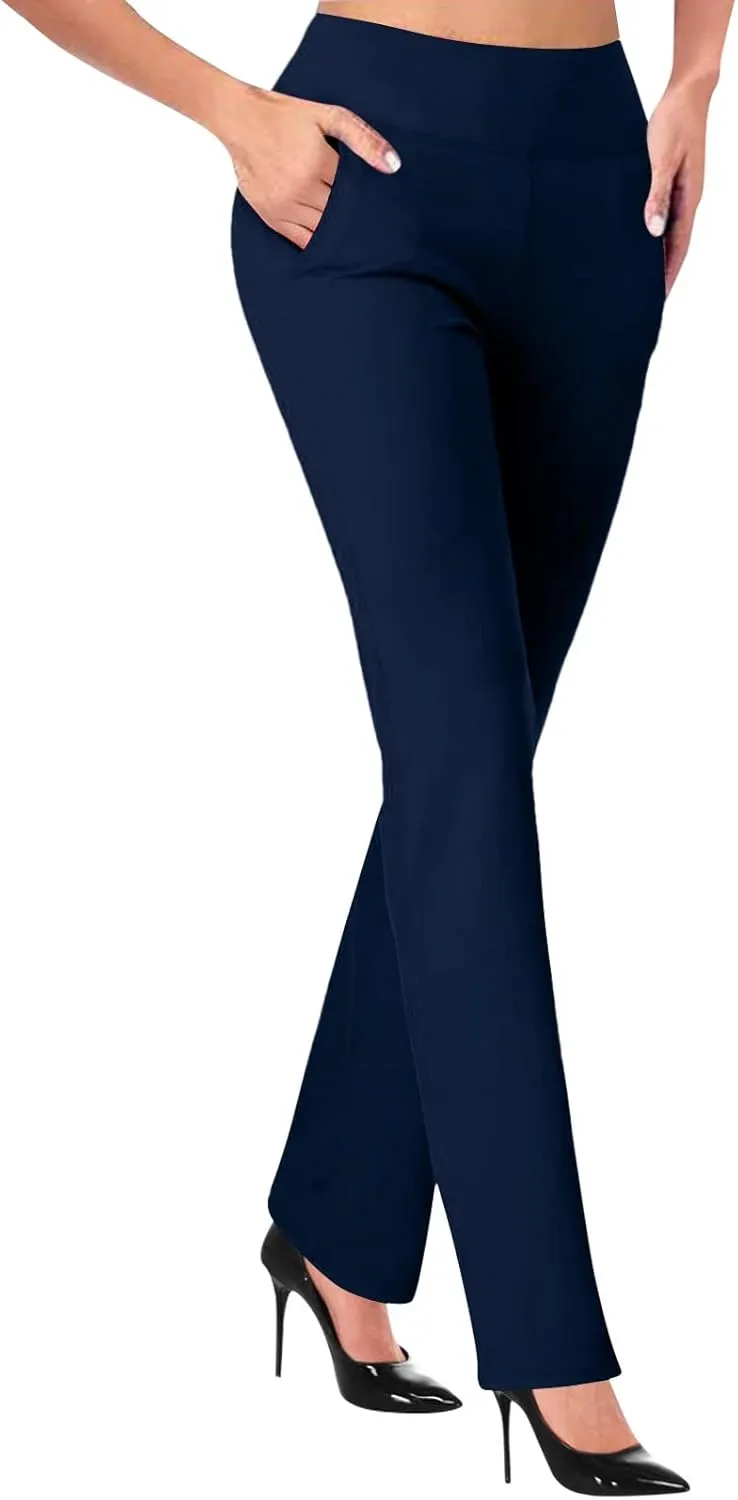 Work Pants for Women 2024 High Waist Stretch Soft Comfy Workout Yoga Pants Fashion Casual Business Trousers