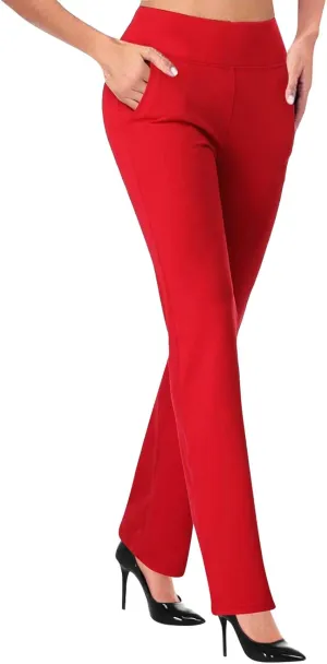 Work Pants for Women 2024 High Waist Stretch Soft Comfy Workout Yoga Pants Fashion Casual Business Trousers
