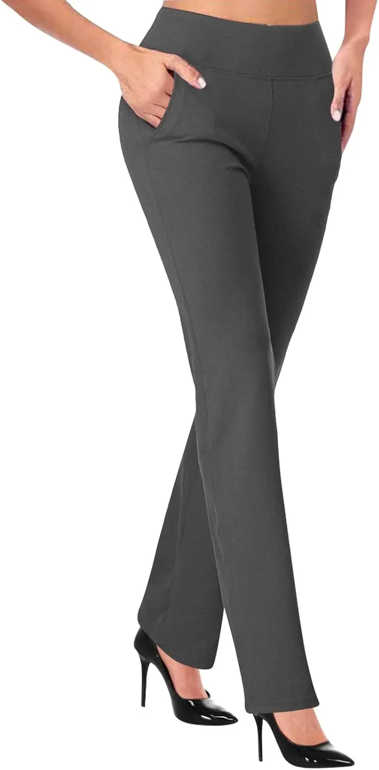Work Pants for Women 2024 High Waist Stretch Soft Comfy Workout Yoga Pants Fashion Casual Business Trousers