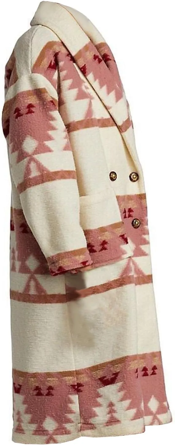 Yellow The Stone Beth Womens Pink Wool Dutton Trench Coat