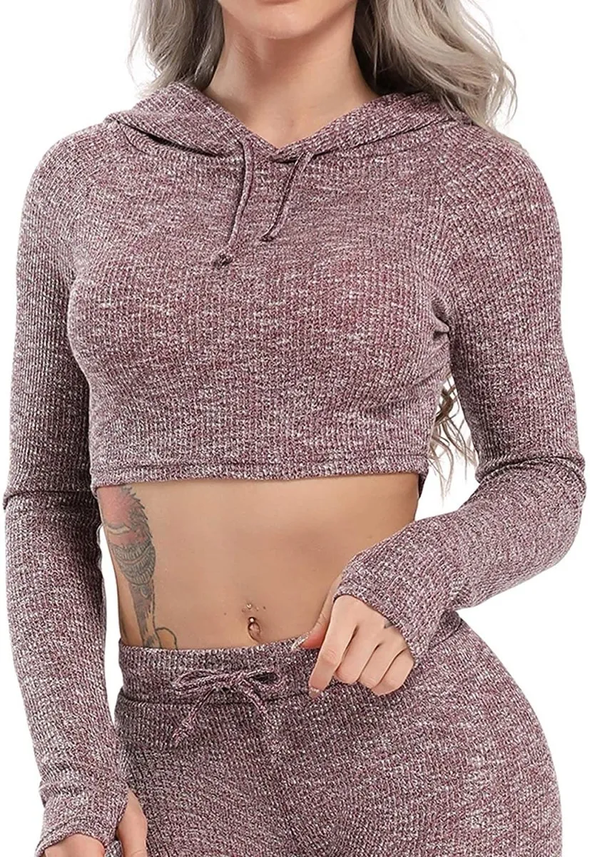 Yoga Gym Crop Top Compression Workout Athletic Short/Long Sleeve Set