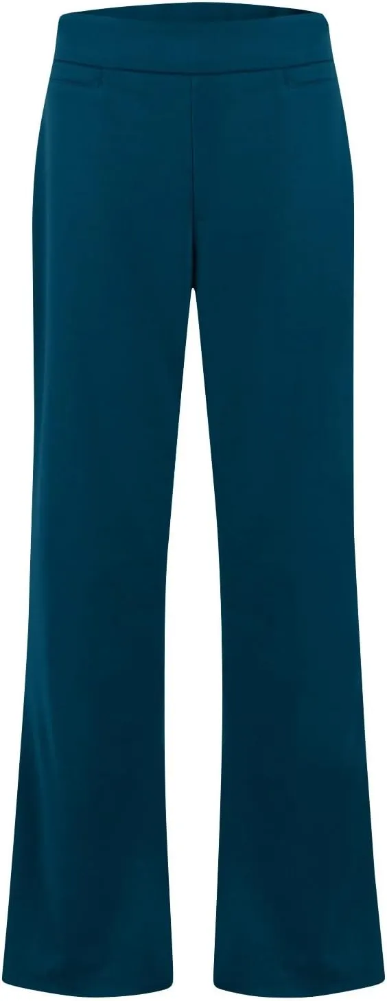 ZEFOTIM Flare Pants for Women Elastic Waist High Waisted Trouser Solid Color Curvy Trousers with Pocket