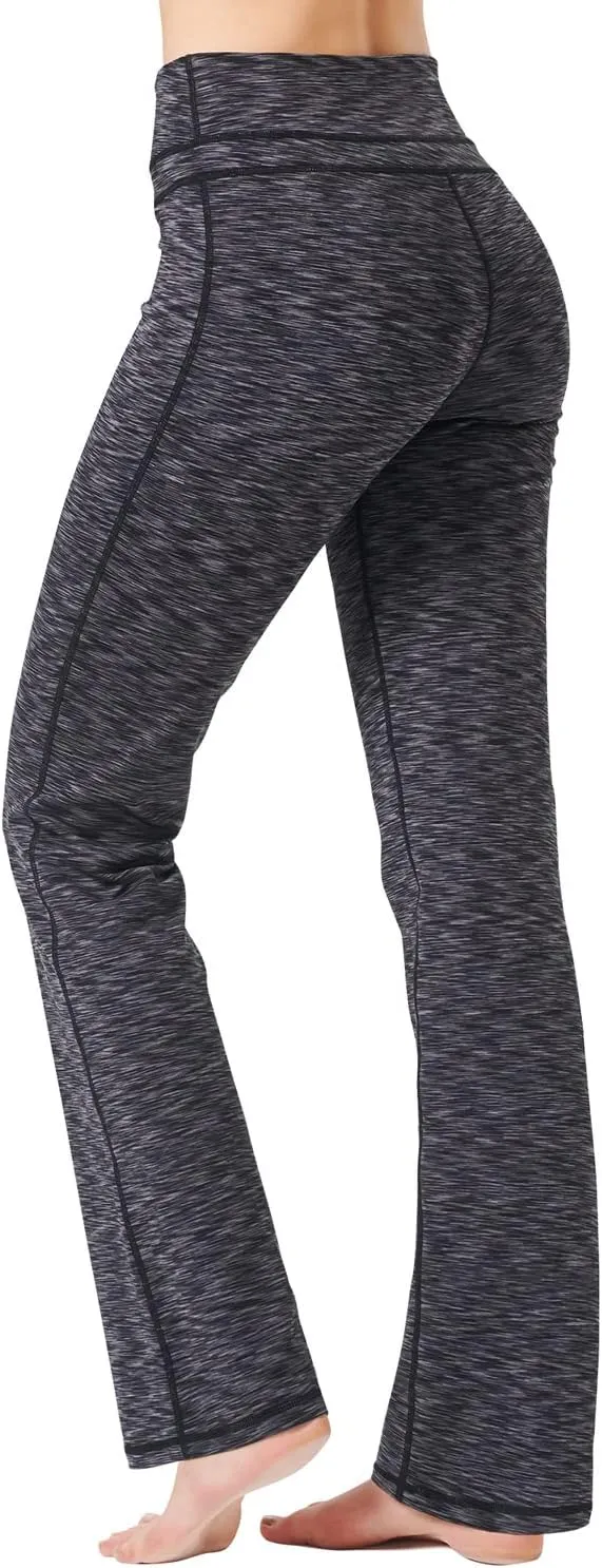 Zeronic Women's Bootcut Yoga Pants High Waist Tummy Control Long Bootleg Workout Running Flare Pants for Women Clothing