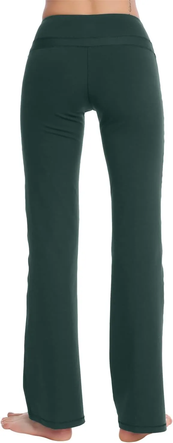 Zeronic Women's Bootcut Yoga Pants High Waist Tummy Control Long Bootleg Workout Running Flare Pants for Women Clothing