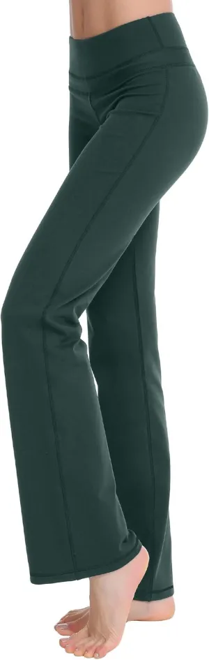 Zeronic Women's Bootcut Yoga Pants High Waist Tummy Control Long Bootleg Workout Running Flare Pants for Women Clothing