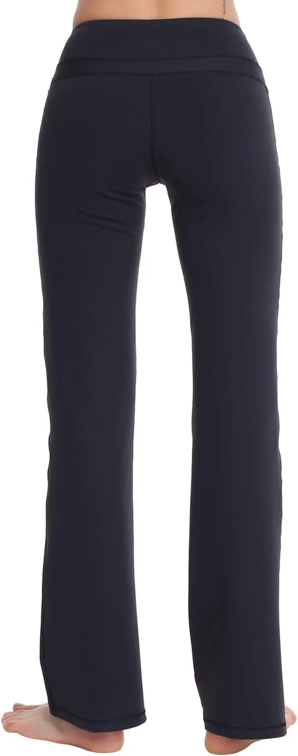 Zeronic Women's Bootcut Yoga Pants High Waist Tummy Control Long Bootleg Workout Running Flare Pants for Women Clothing