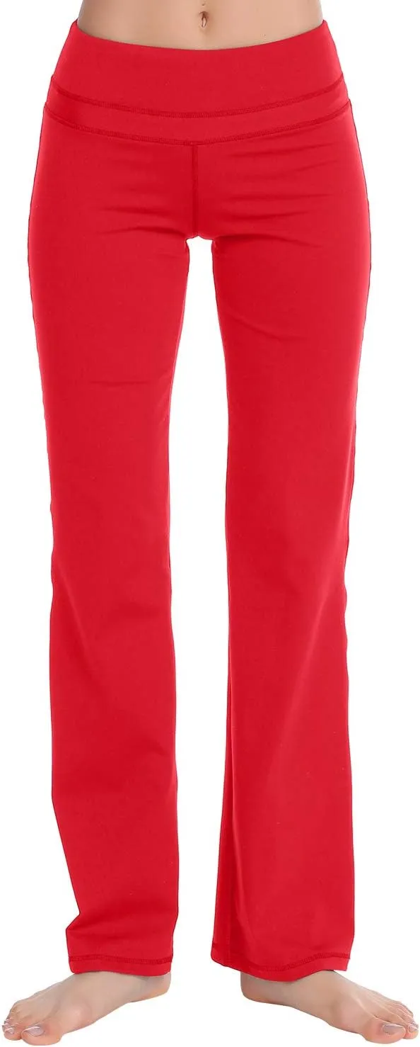 Zeronic Women's Bootcut Yoga Pants High Waist Tummy Control Long Bootleg Workout Running Flare Pants for Women Clothing