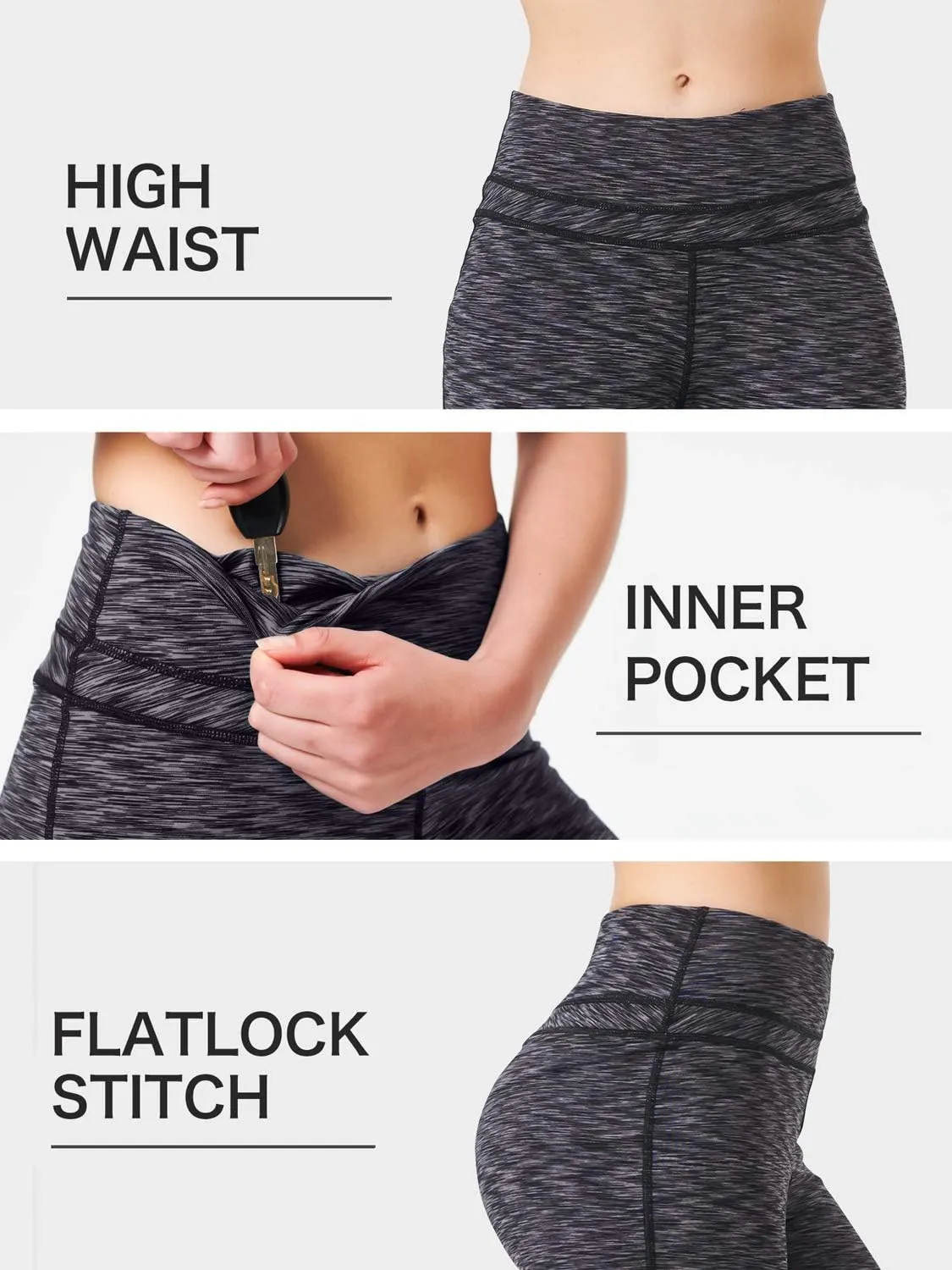Zeronic Women's Bootcut Yoga Pants High Waist Tummy Control Long Bootleg Workout Running Flare Pants for Women Clothing