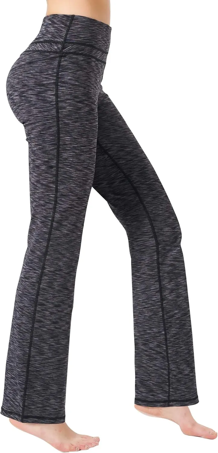 Zeronic Women's Bootcut Yoga Pants High Waist Tummy Control Long Bootleg Workout Running Flare Pants for Women Clothing