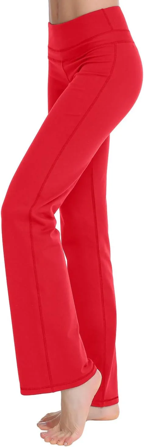 Zeronic Women's Bootcut Yoga Pants High Waist Tummy Control Long Bootleg Workout Running Flare Pants for Women Clothing