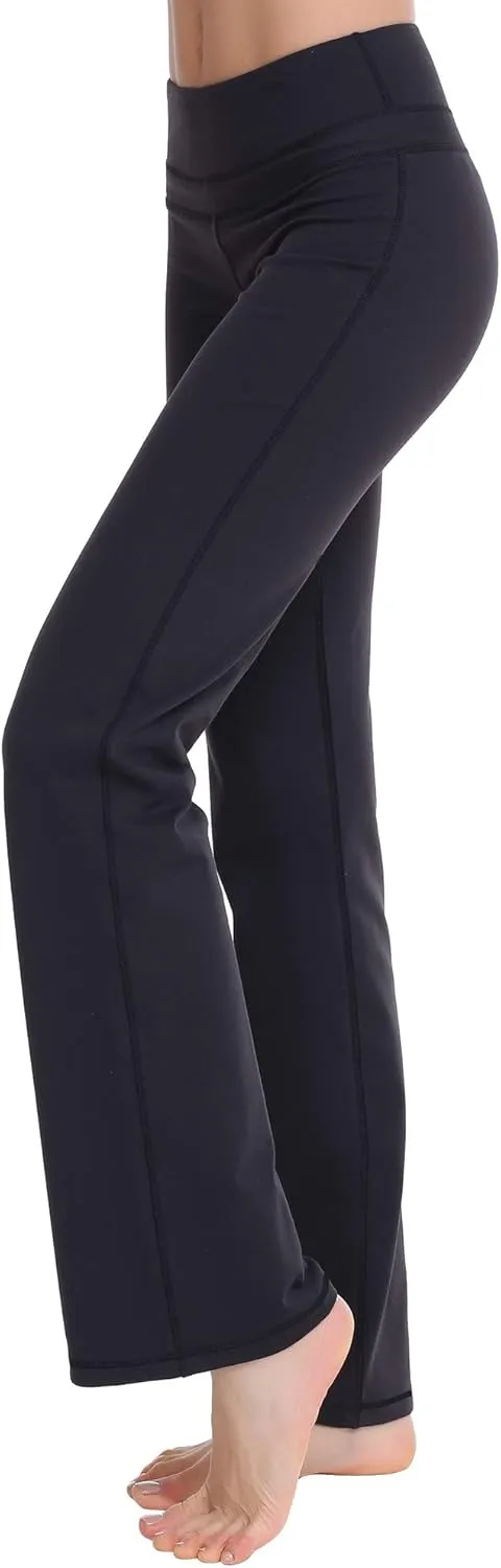 Zeronic Women's Bootcut Yoga Pants High Waist Tummy Control Long Bootleg Workout Running Flare Pants for Women Clothing