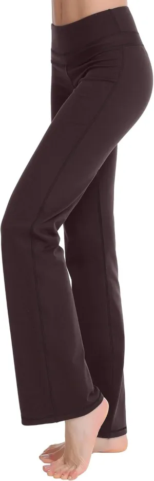 Zeronic Women's Bootcut Yoga Pants High Waist Tummy Control Long Bootleg Workout Running Flare Pants for Women Clothing