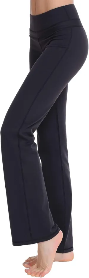 Zeronic Women's Bootcut Yoga Pants High Waist Tummy Control Long Bootleg Workout Running Flare Pants for Women Clothing