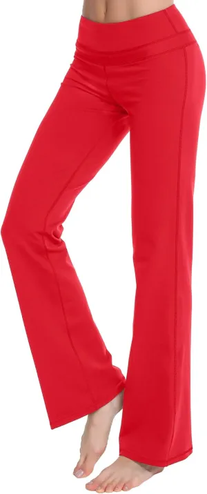 Zeronic Women's Bootcut Yoga Pants High Waist Tummy Control Long Bootleg Workout Running Flare Pants for Women Clothing