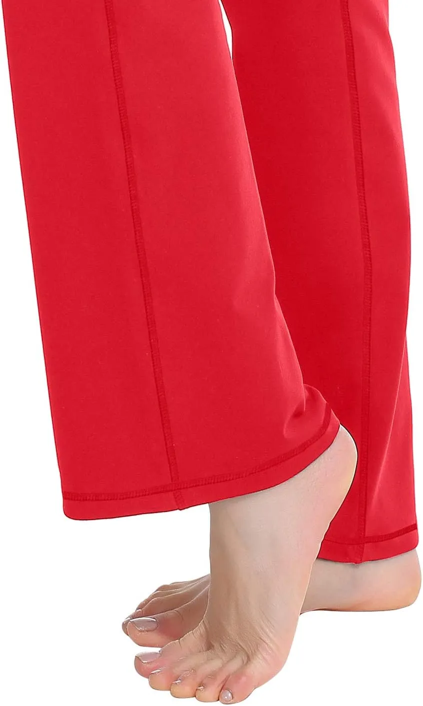 Zeronic Women's Bootcut Yoga Pants High Waist Tummy Control Long Bootleg Workout Running Flare Pants for Women Clothing